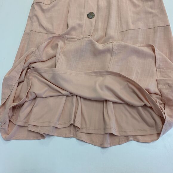 C EST 1946 Dress Womens 12 Pink Big Buttons Pockets Secret Escape Midi Flowy - Picture 10 of 13